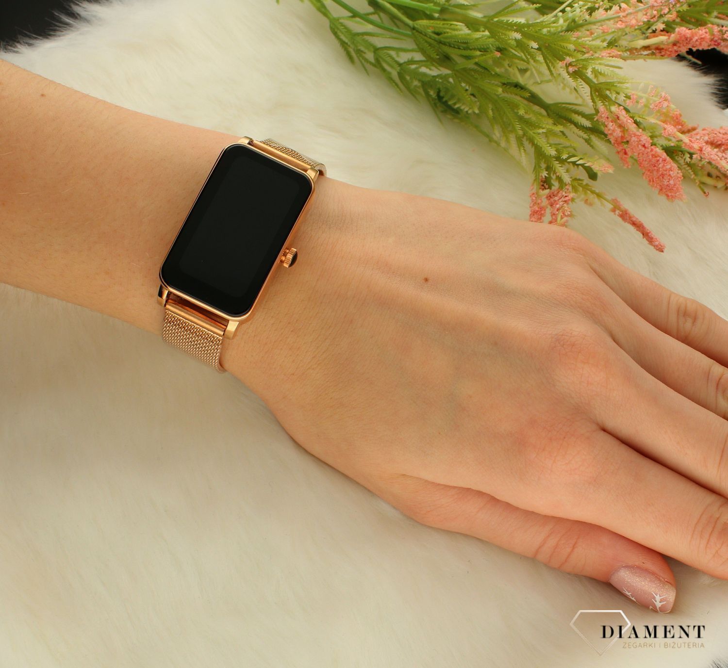 Zegarek Smartwatch damski na bransolecie Hagen Rose Gold HC1 www.zegarki diament.pl